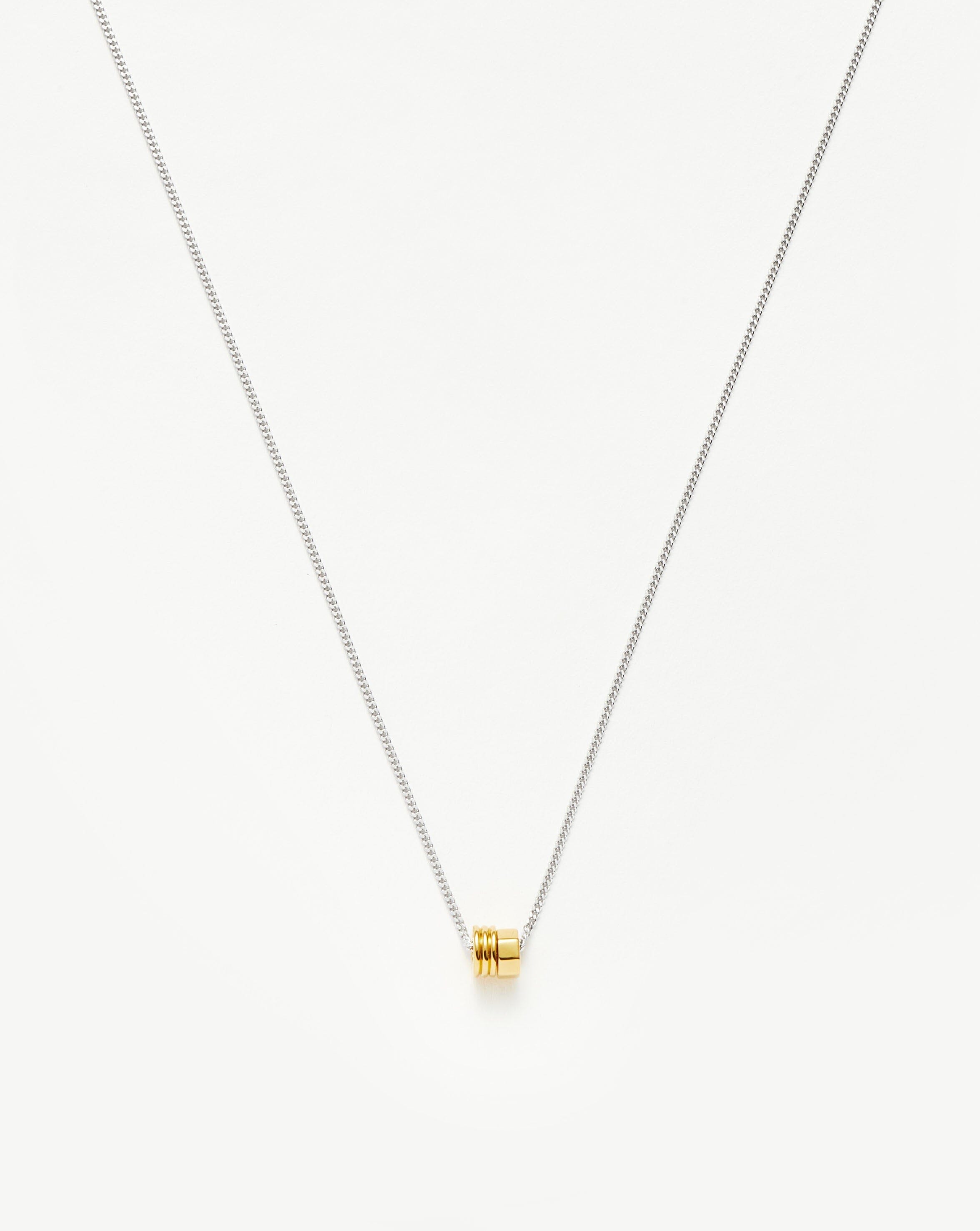 Abacus Beaded Floating Charm Necklace | 18k Recycled Gold Vermeil and Rhodium on Sterling Silver