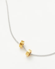 Abacus Beaded Floating Charm Necklace | 18k Recycled Gold Vermeil and Rhodium on Sterling Silver