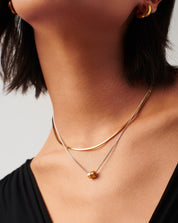 Abacus Beaded Floating Charm Necklace | 18k Recycled Gold Vermeil and Rhodium on Sterling Silver