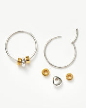 Abacus Beaded Medium Charm Hoop Earrings | 18k Recycled Gold Vermeil and Rhodium on Sterling Silver