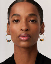 Abacus Beaded Medium Charm Hoop Earrings | 18k Recycled Gold Vermeil on Recycled Sterling Silver