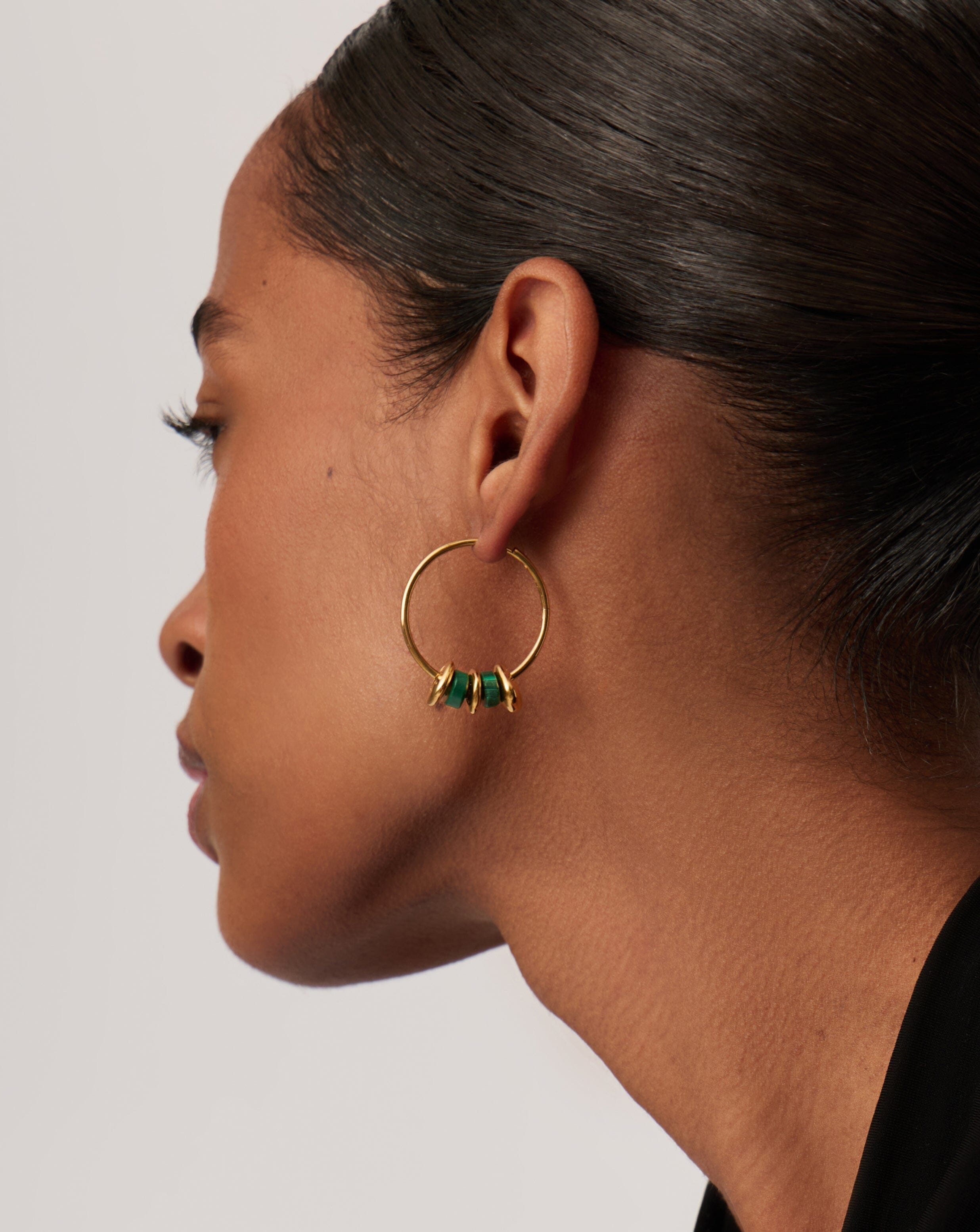 Abacus Beaded Medium Charm Hoop Earrings | 18k Recycled Gold Vermeil on Recycled Sterling Silver