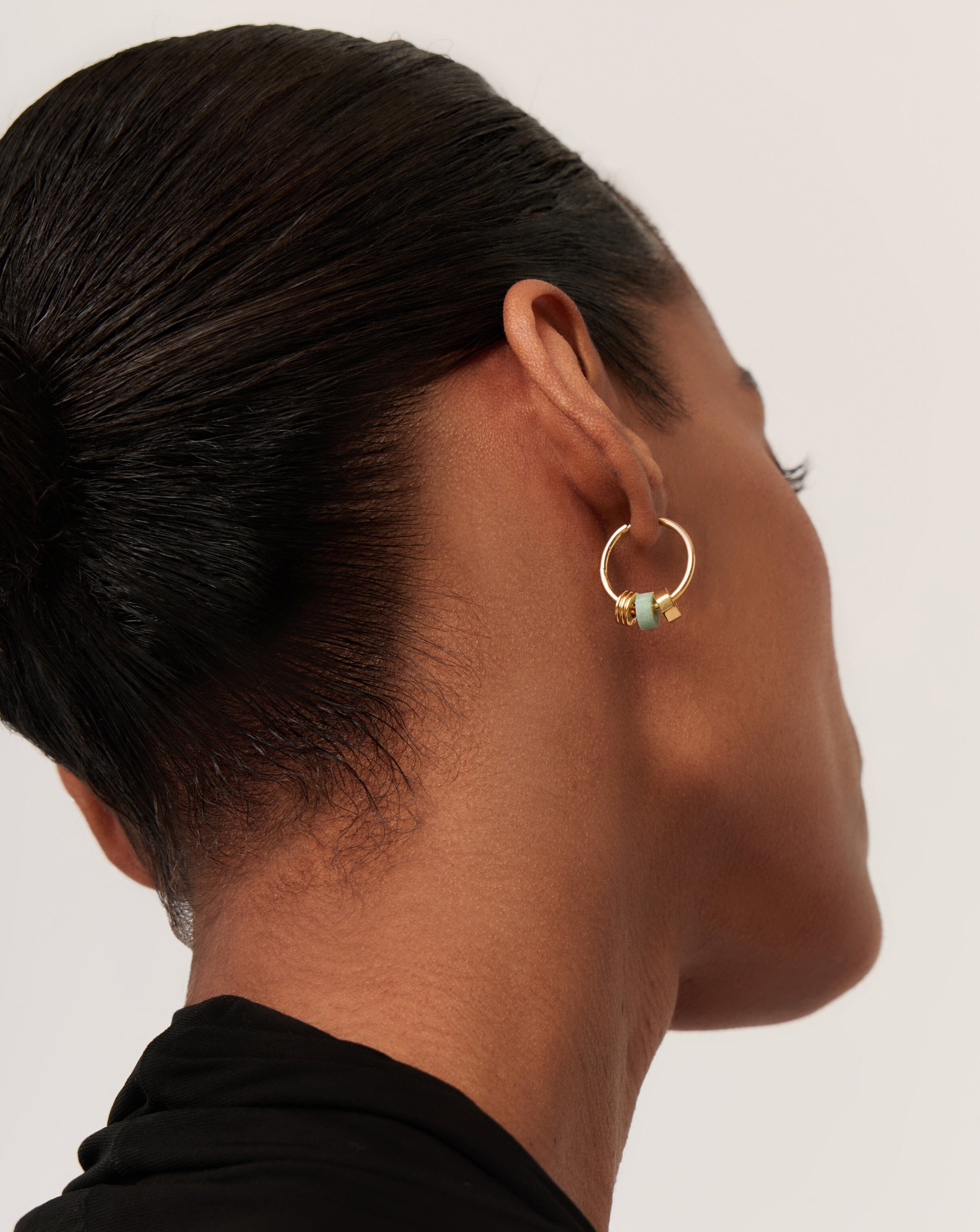 Abacus Beaded Small Charm Hoop Earrings | 18k Recycled Gold Vermeil on Recycled Sterling Silver