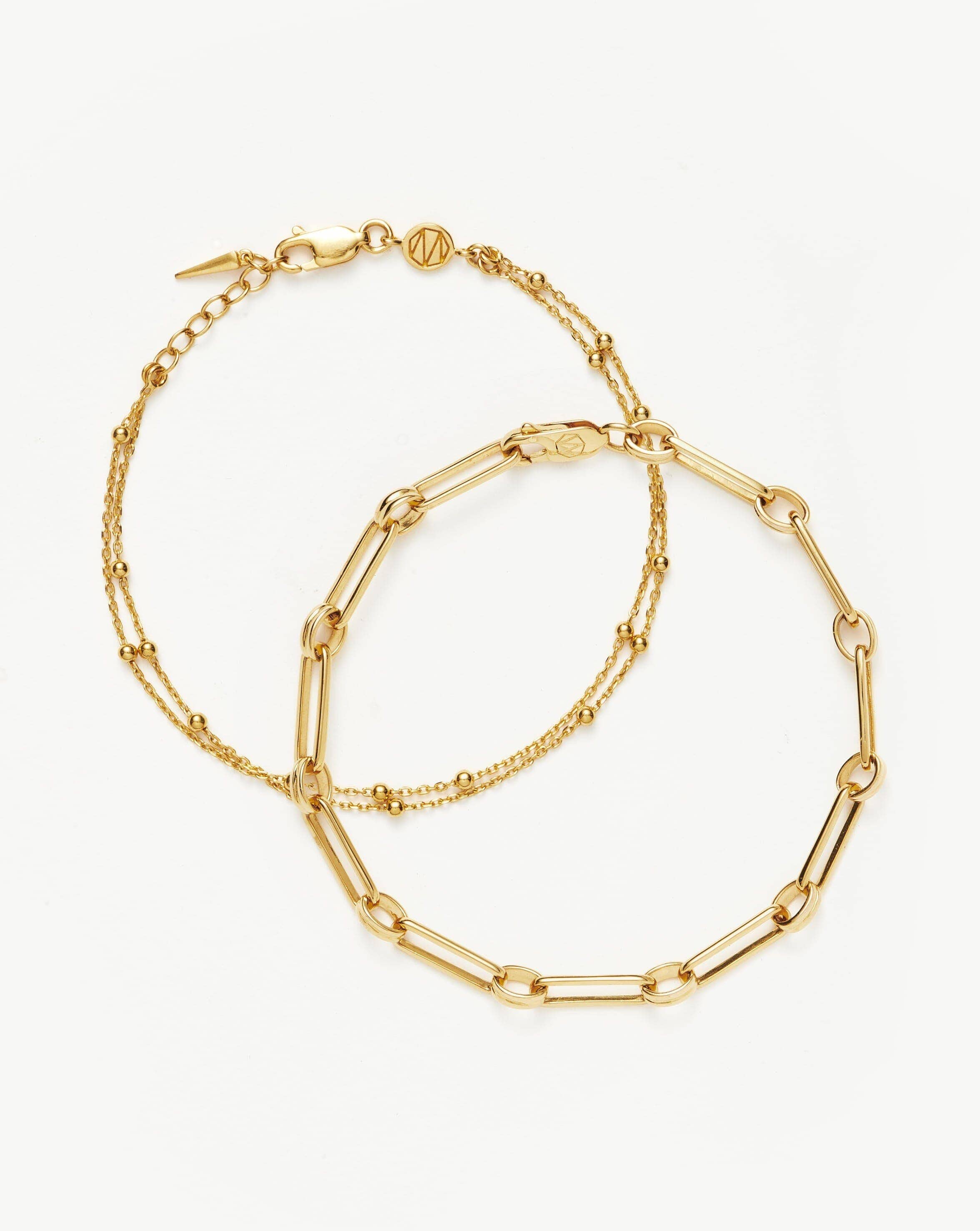 Aegis Double Chain Bracelet Set | 18ct Gold Vermeil