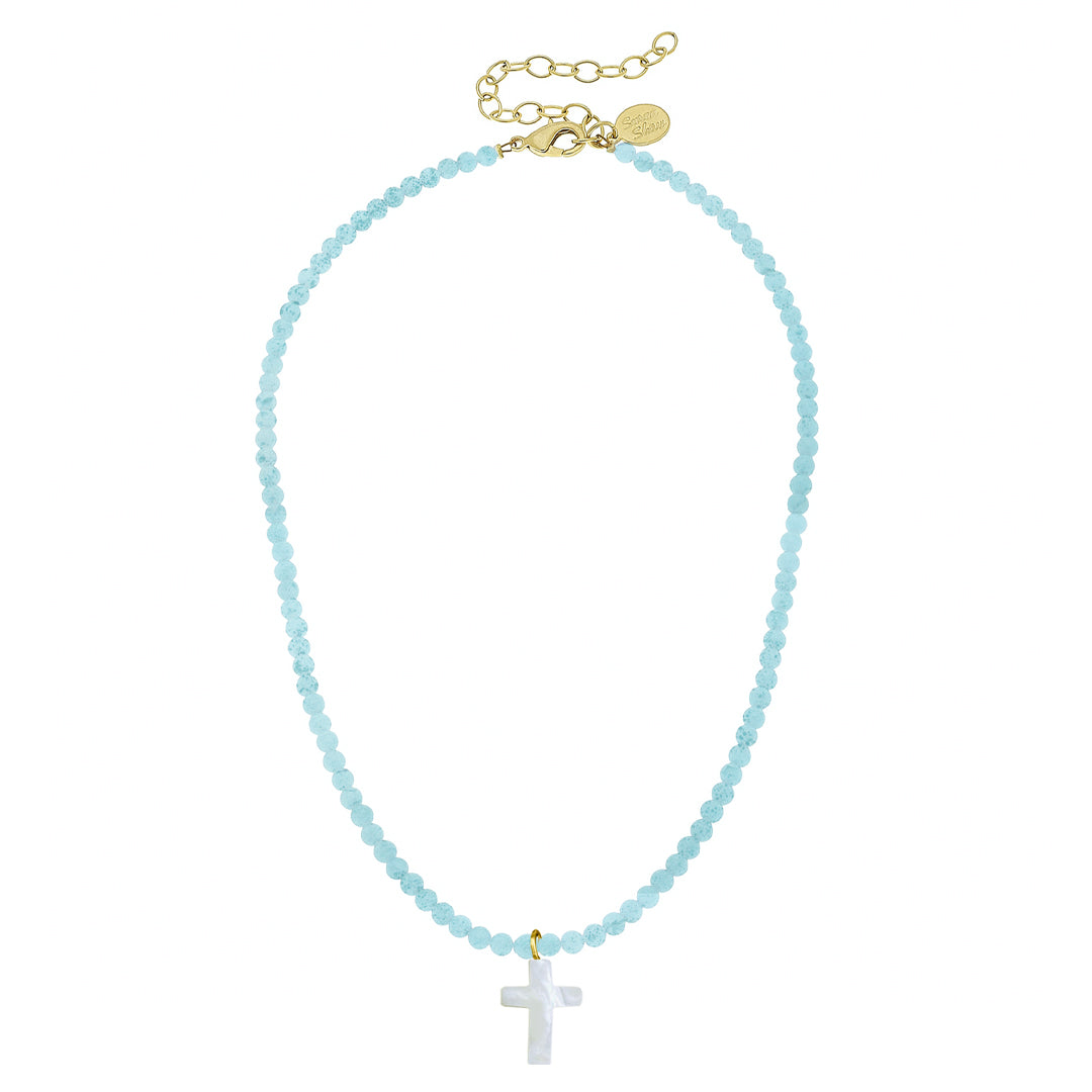 Alys Pearl Cross Necklace