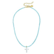 Alys Pearl Cross Necklace