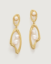 Bamboo Stud Pearl Earring