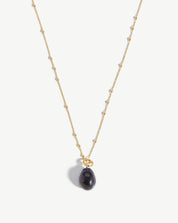 Baroque Pearl Chain Necklace | 18k Gold Vermeil/Grey Pearl