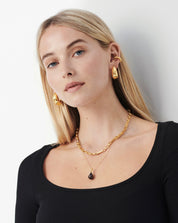 Baroque Pearl Chain Necklace | 18k Gold Vermeil/Grey Pearl