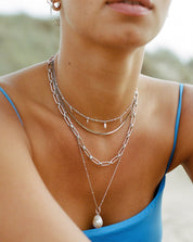 Baroque Pearl Chain Necklace | Sterling Silver/Pearl