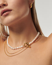 Baroque Pearl Claw T-Bar Necklace | 18k Gold Vermeil/Pearl