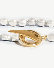 Baroque Pearl Claw T-Bar Necklace | 18k Gold Vermeil/Pearl