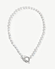 Baroque Pearl Claw T-Bar Necklace | Sterling Silver/Pearl