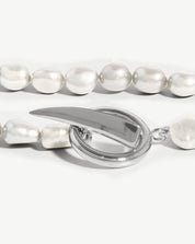 Baroque Pearl Claw T-Bar Necklace | Sterling Silver/Pearl