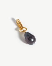 Baroque Pearl Clip-On Pendant | 18k Gold Plated/Grey Pearl