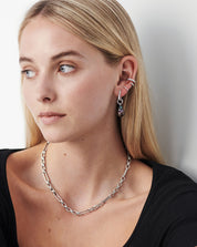 Baroque Pearl Single Ovate Earring | Sterling Silver/Grey Pearl