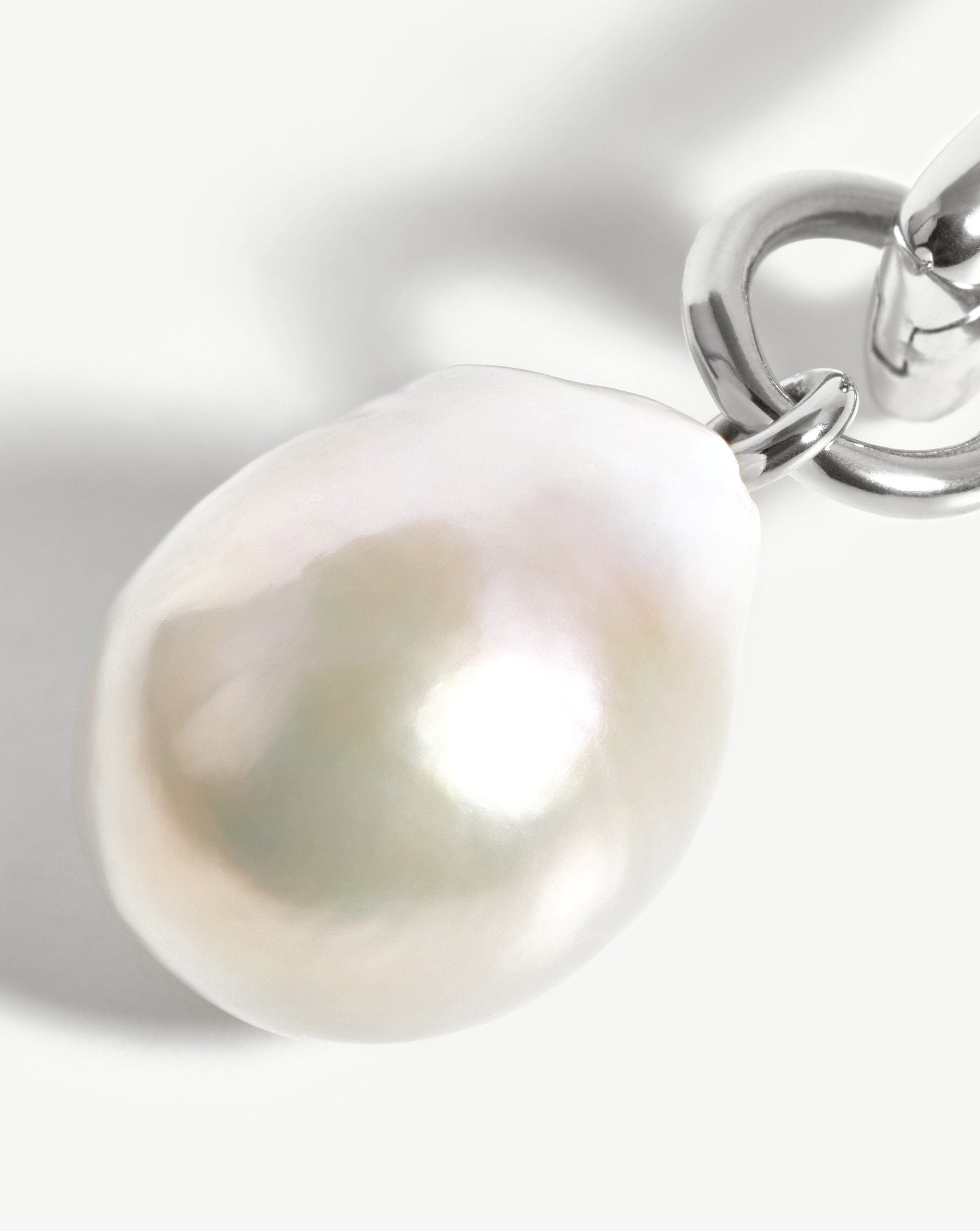 Baroque Pearl Single Ovate Earring | Sterling Silver/Pearl