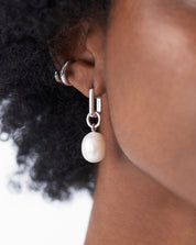 Baroque Pearl Single Ovate Earring | Sterling Silver/Pearl