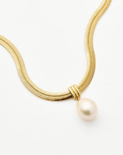 Baroque Pearl Snake Chain Pendant Necklace | 18k Gold Plated Vermeil/Pearl