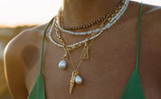 Baroque Pearl & Spiral Shell Pendant Necklace | 18k Gold Plated/Pearl