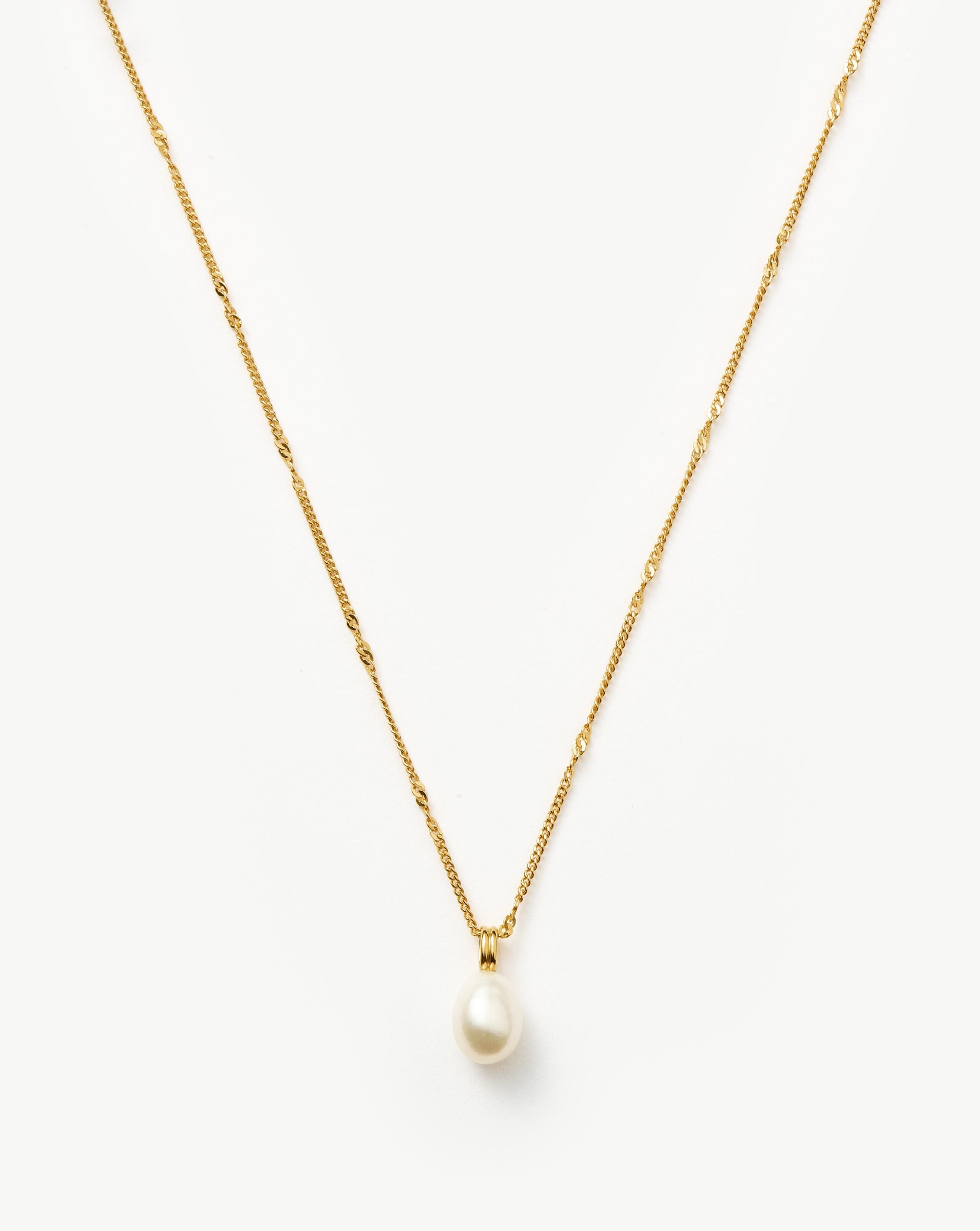 Baroque Pearl Twisted Chain Necklace | 18k Gold Plated Vermeil/Pearl