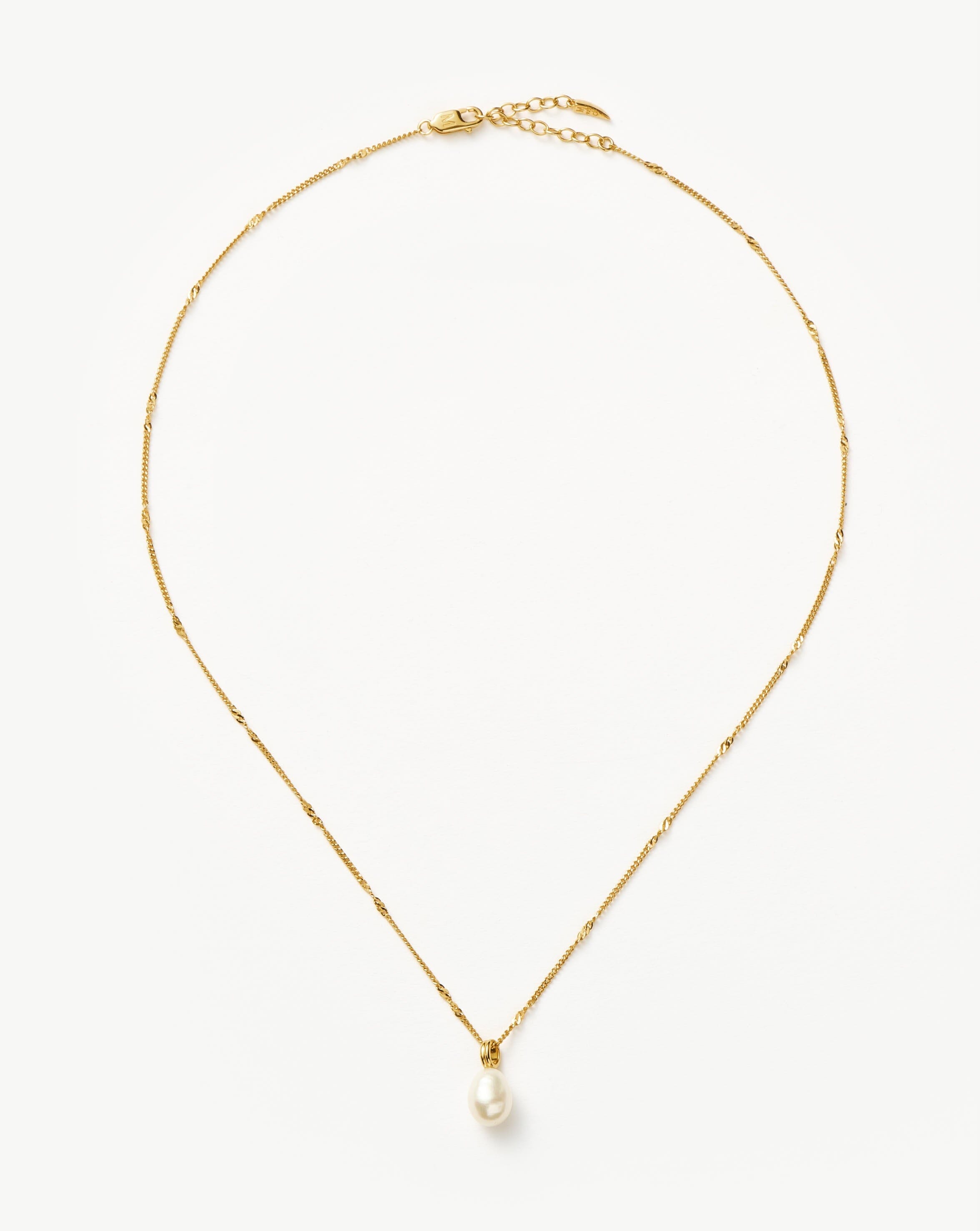 Baroque Pearl Twisted Chain Necklace | 18k Gold Plated Vermeil/Pearl