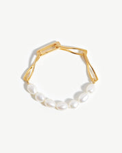 Baroque Pearl Twisted Link Bracelet | 18k Gold Plated/Pearl