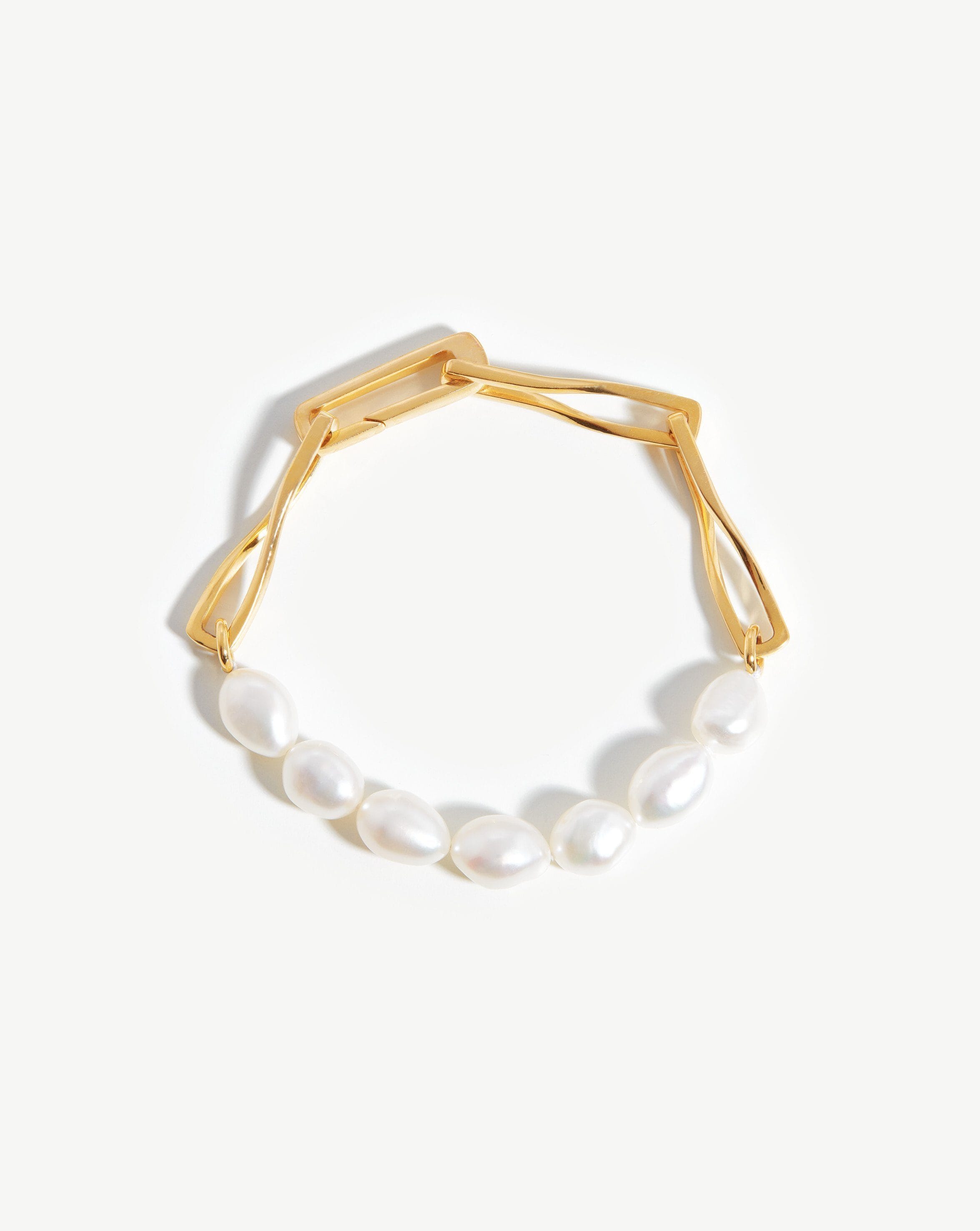 Baroque Pearl Twisted Link Bracelet | 18k Gold Plated/Pearl