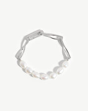 Baroque Pearl Twisted Link Bracelet | Silver Plated/Pearl