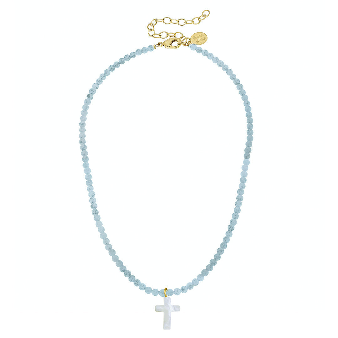 Alys Pearl Cross Necklace