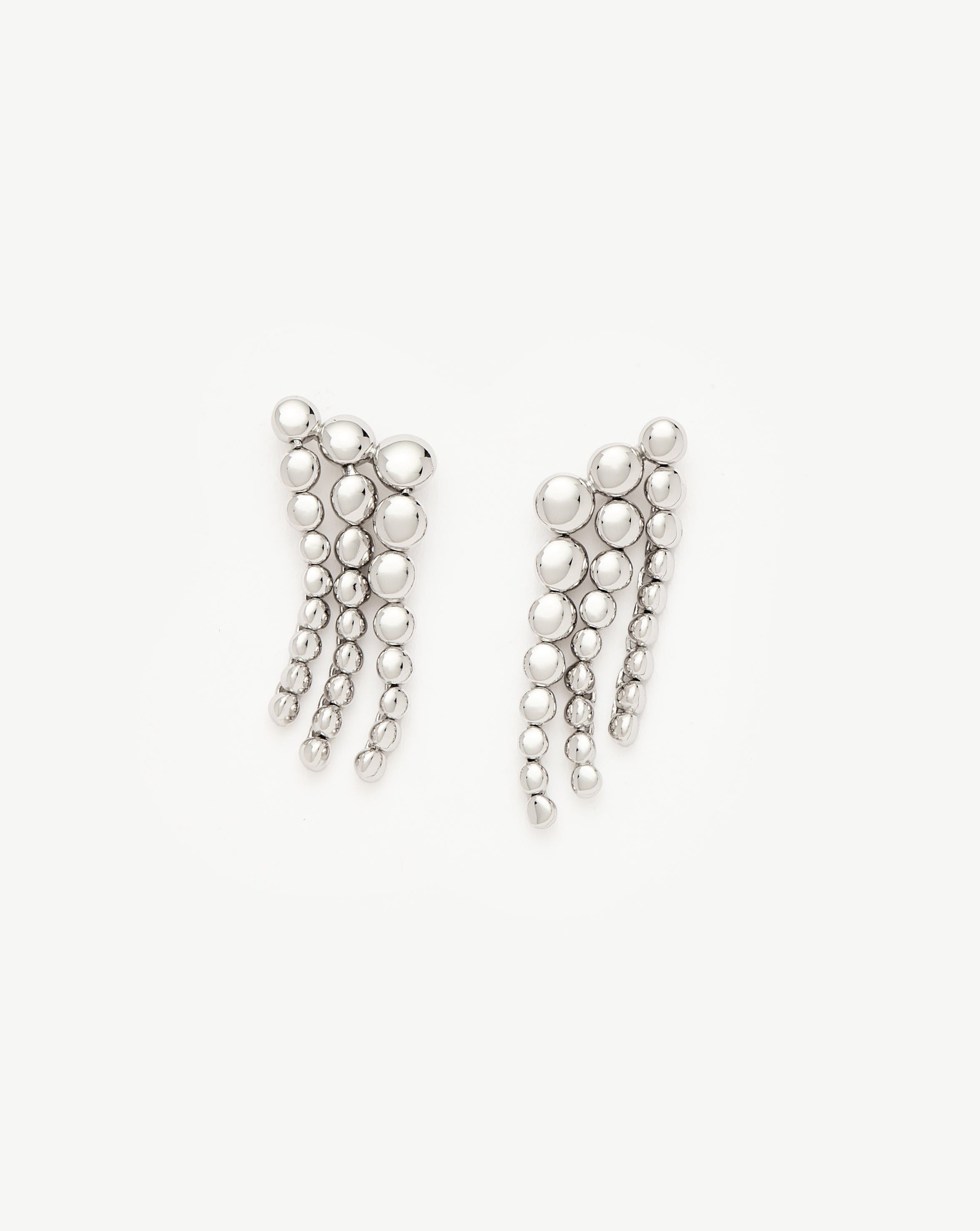 Beaded Waterfall Drop Earrings | Sterling Silver