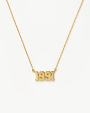 Birth Year Necklace  - Year 1991 | 18k Gold Vermeil