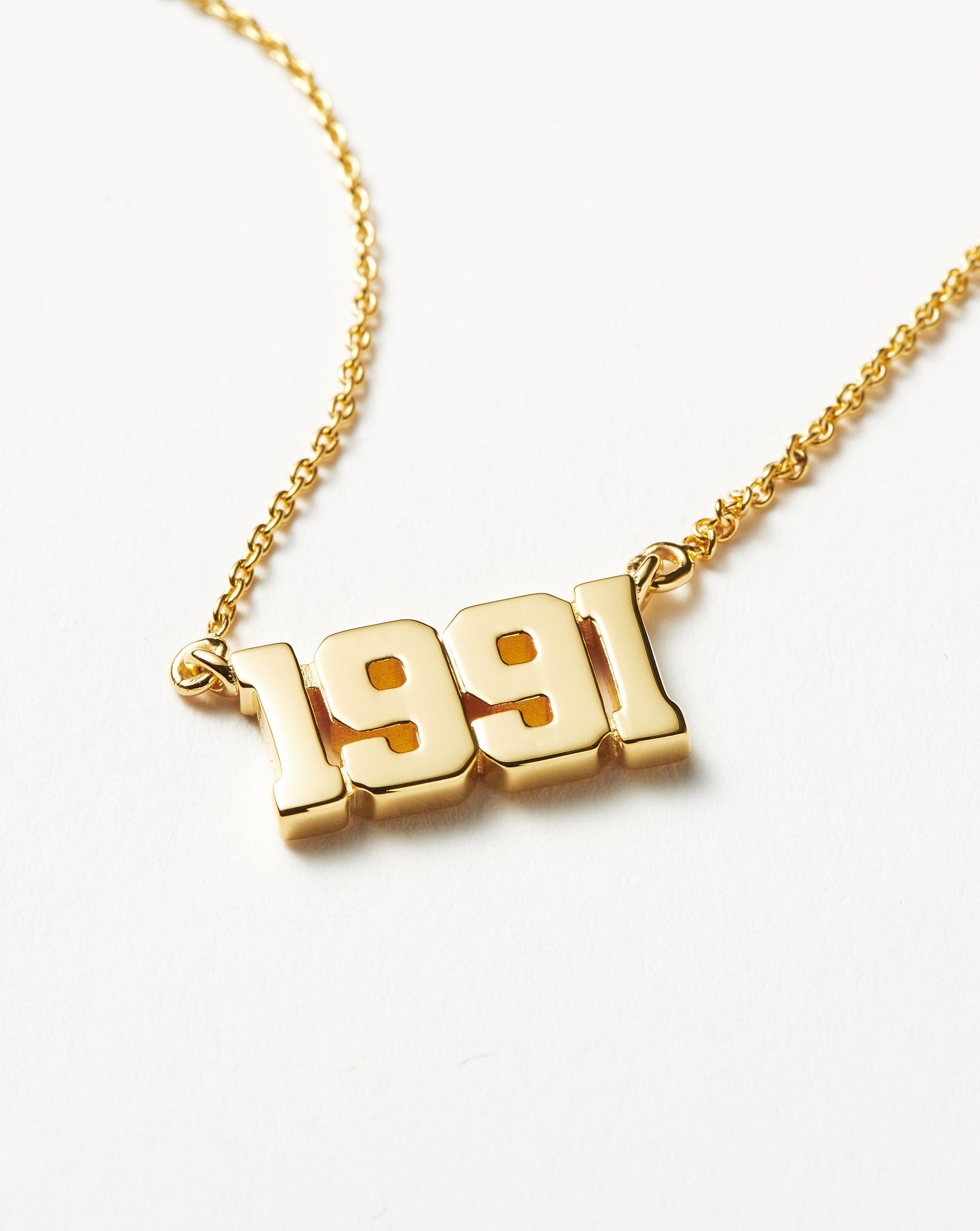 Birth Year Necklace  - Year 1991 | 18k Gold Vermeil