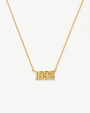 Birth Year Necklace  - Year 1992 | 18k Gold Vermeil