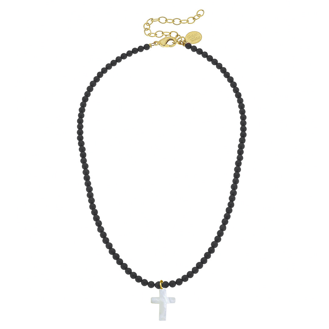 Alys Pearl Cross Necklace