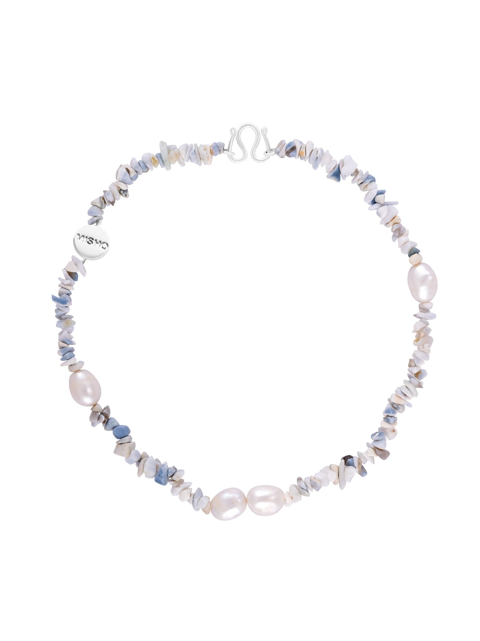 Blue Opal and Pearl Necklace