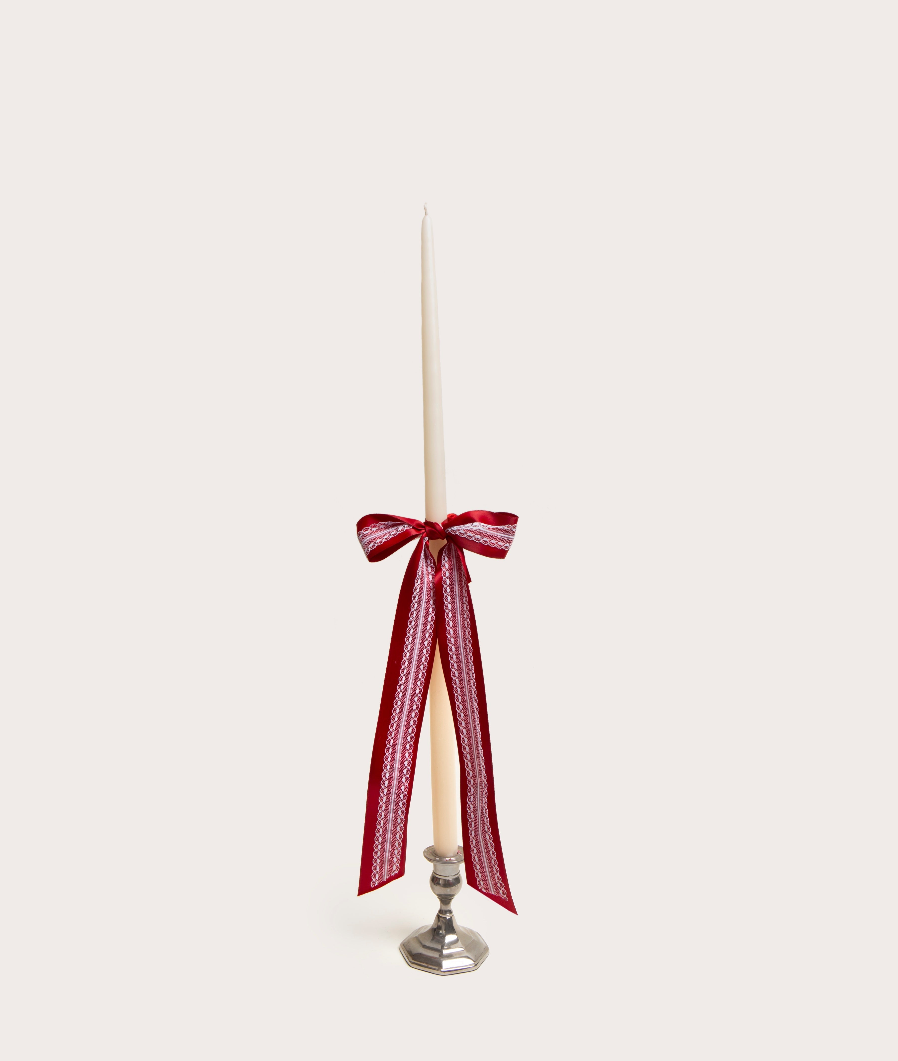 Taper Candle, Lace Bow