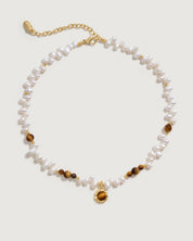 Caramel Coffee Tigerite Pearl Necklace