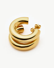 Chubby Large Hoop Earrings | 18k Gold Plated