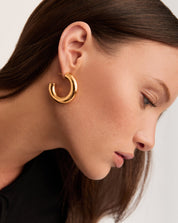 Chubby Large Hoop Earrings | 18k Gold Plated