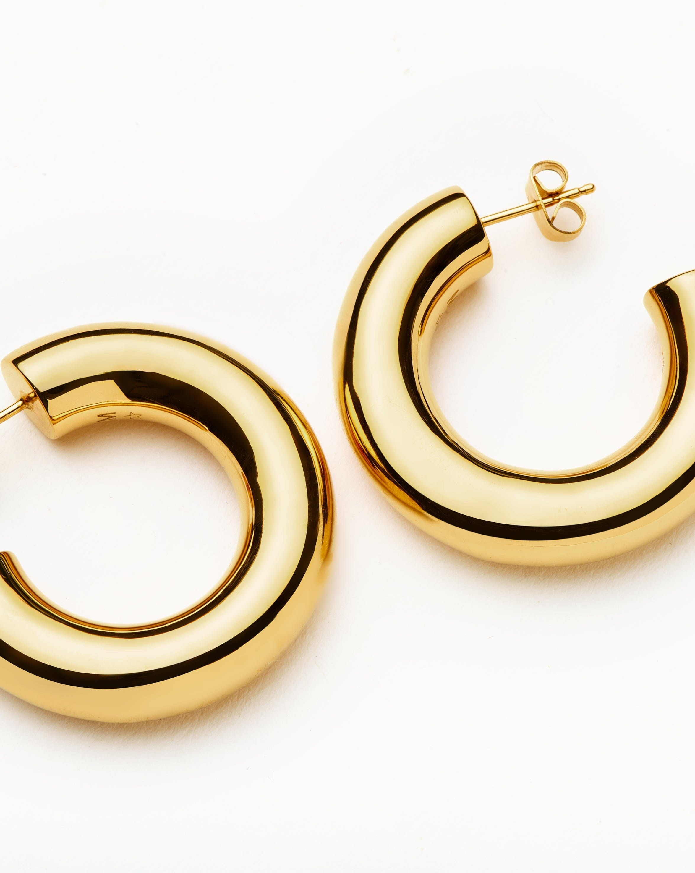 Chubby Large Hoop Earrings | 18k Gold Plated