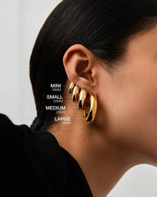 Chubby Large Hoop Earrings | 18k Gold Plated