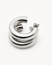 Chubby Large Hoop Earrings | Silver Plated