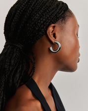 Chubby Large Hoop Earrings | Silver Plated