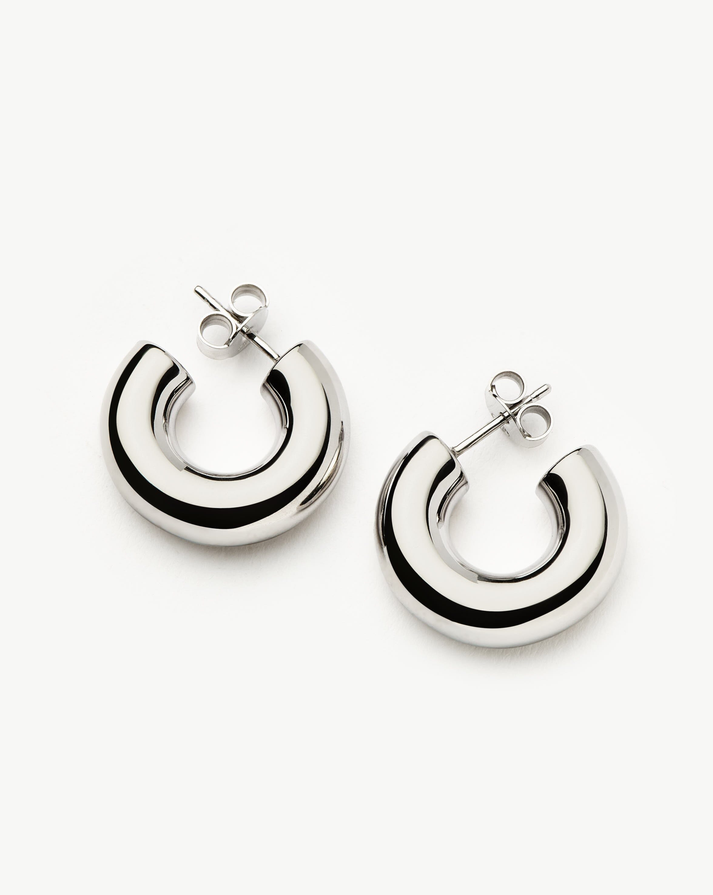 Chubby Small Hoop Earrings | Sterling Silver