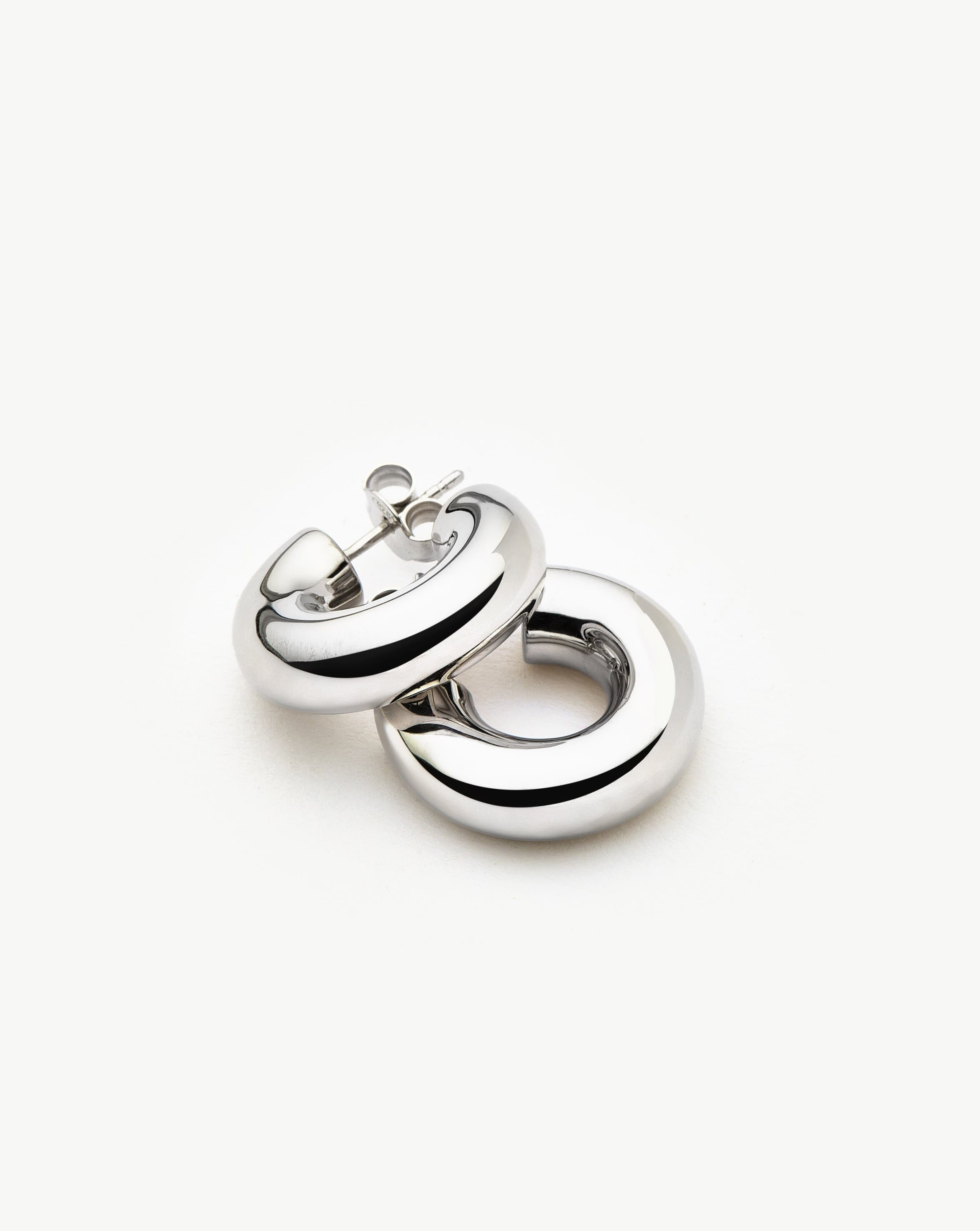 Chubby Small Hoop Earrings | Sterling Silver