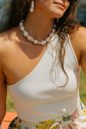 Chunky Baroque Pearl Necklace by Reshelled