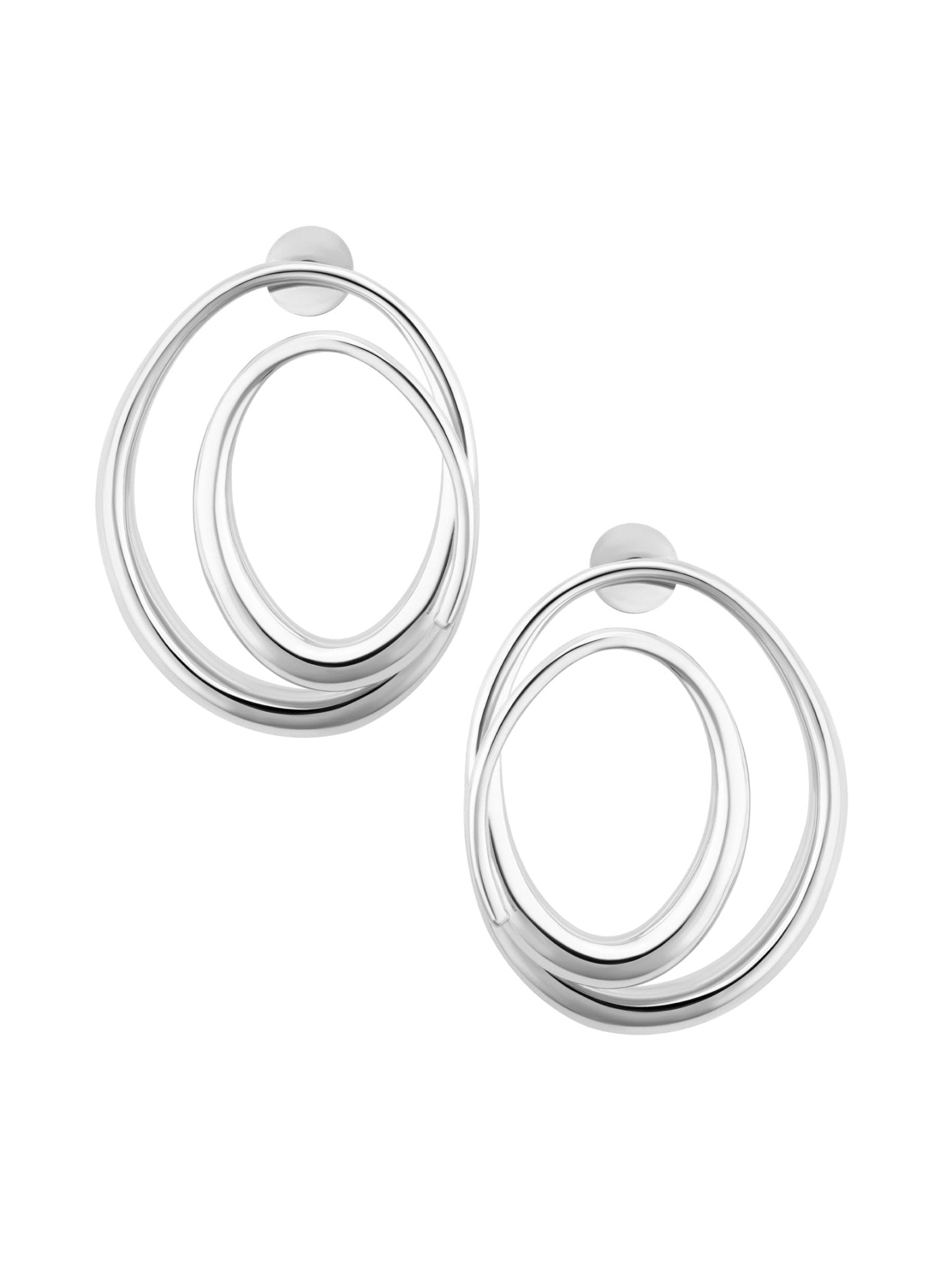 Classic Ellipse Hoops - Silver