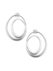 Classic Ellipse Hoops - Silver