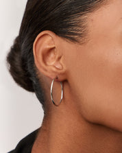 Classic Medium Hoop Earrings | Rhodium Plated on Recycled Sterling Silver